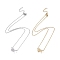 Brass Micro Pave Clear Cubic Zirconia Pendant Necklaces, with 304 Stainless Steel Cable Chains, Bowknot, Mixed Color, 18.5 inch(47cm)