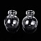Glass Bottles, Bead Containers, Ball, Clear, 2.5~2.55x1.95~2cm, Hole: 6.5mm