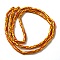 Handmade Nepalese Lampwork Beads, Column with Stripe Pattern, Orange Red, 3~6x2~7mm, Hole: 1.2~1.8mm, about 115~125pcs/strand, 20.87~21.65 inch(53~55cm)