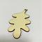Wood Pendants, Leaf, Floral White, 80x45x2.5mm, Hole: 3mm