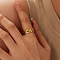 Fashionable Stainless Steel Hollow Double-layer Twisted Cuff Rings, Real 18K Gold Plated