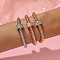 3Pcs Alloy Rhinestone Bangle Set, Stackable Bangles for Women, Column, Inner Diameter: 2-3/4 inch(7cm)