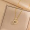 Heart 304 Stainless Steel Micro Pave Cubic Zirconia Pendant Necklaces for Women, Golden, 15.94 inch(40.5cm)