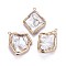 Electroplate Natural Baroque Pearl Keshi Pearl Pendants, Cultured Freshwater Pearl, with Brass Findings, Nuggets, Golden, 30~45x25~35x6~9mm, Hole: 2mm