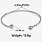 304 Stainless Steel Cuff Bangles, Torque Bangles for Women, Stainless Steel Color, Inner Diameter: 2-5/8 inch(6.8cm)