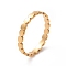 Ion Plating(IP) 201 Stainless Steel Oval Wrap Finger Ring for Women, Golden, US Size 6 1/2(16.9mm)