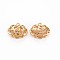 Brass with Clear Cubic Zirconia Pendants, Nickel Free, Lock, Real 18K Gold Plated, 13x16.5x7mm, Hole: 1.2mm