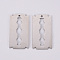 Non-Tarnish 201 Stainless Steel Pendants, Laser Cut, Blade, Stainless Steel Color, 34.5x18.5x1mm, Hole: 1.8mm
