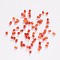 11/0 Two Cut Glass Seed Beads, Hexagon, Silver Lined Round Hole, Red, Size:  about 2.2mm in diameter, about 37500pcs/pound