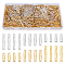 SUPERFINDINGS 1422Pcs 6 Style Glass Bugle Beads Golden Silver Twist Curved Tube Spacer Beads Loose Glass Seed Spacer Beads for Jewelry Making Hole 0.5~1mm