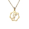 304 Stainless Steel Pendant Necklace, Golden, July Lotus, 16.14~19.69 inch(41~50cm)