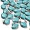 Synthetic Turquoise Pendants, with Stainless Steel Color Plated 201 Stainless Steel Snap on Bails, Sector, 20~20.5x21~22x5.5~6mm, Hole: 6x4mm