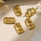 304 Stainless Steel Pendants, Rectangle Charm, Real 18K Gold Plated, 32.5x18.5x2mm, Hole: 2mm