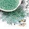 Transparent Colours Glass Round Beads, with Glitter Powder, Round Hole, Medium Spring Green, 4x3mm, Hole: 1.4mm, about 4500pcs/pound
