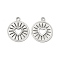 Non-Tarnish 304 Stainless Steel Pendants, Flat Round with Hollow Out Heart Charms, Stainless Steel Color, 18x14.5x1.5mm, Hole: 1.5mm