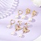 3 Pairs 3 Styles Brass Earring Sets, with Glass Pearl, Golden, 32.5~52.5x9~22mm, 1 pair/style