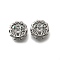 Brass Micro Pave Green Cubic Zirconia Beads, Cadmium Free & Nickel Free & Lead Free, God of Wealth Zaki Ram, Real Platinum Plated, 11.5x10.5x6mm, Hole: 1.8mm