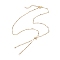 304 Stainless Steel Slider Necklace Makings, with Wave Bar Link Chains and Brass Slider Beads, Golden, 21.26 inch(54cm)