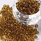 Glass Seed Beads, Transparent, Round, Dark Goldenrod, 6/0, 4mm, Hole: 1.5mm, about 4500 beads/pound