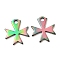 Ion Plating(IP) 304 Stainless Steel Charms, Cross, Rainbow Color, 14.4x13x1mm, Hole: 2mm.