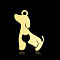 Ion Plating(IP) 304 Stainless Steel Pendants, Silhouette Charms, Dog Charm, Real 18K Gold Plated, 18x17x1mm, Hole: 1.6mm