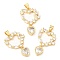 Rack Plating Brass Micro Pave Cubic Zirconia Pendants, Long-Lasting Plated, Lead Free & Cadmium Free, Heart, Real 18K Gold Plated, 28mm, Hole: 4.5x3.5mm