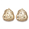 Brass Pendants, Nickel Free, Real 18K Gold Plated, with Cubic Zirconia, Colorful, Nuggets, 20x17.5x4.5mm, Hole: 0.9mm