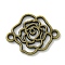 Tibetan Style Alloy Connector Charms, Flower Outline Links, Lead Free & Cadmium Free, Antique Bronze, 13x16.5x1mm, Hole: 1.5mm