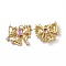 Brass Micro Pave Cubic Zirconia Pendants, Cadmium Free & Nickel Free & Lead Free, Real 18K Gold Plated, with Jump Ring, Bowknot Charms, Pink, 22.5x24.5x4mm, Hole: 3.6mm