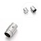 Tarnish Resistant Smooth 304 Stainless Steel Column Locking Tube Magnetic Clasps, Stainless Steel Color, 19x11.5mm, Hole: 9mm