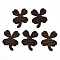 Natural Wenge Wood Pendants, Undyed, Flower Charms, Coconut Brown, 37x29x3.5mm, Hole: 2mm