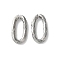 304 Stainless Steel Textured Oval Quick Link Connectors, Stainless Steel Color, 11.5x6x1.5mm, Hole: 8.5x2.5mm
