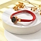 Constellation Nylon Cords Multi-strand Bracelets, Double Chain Jewelry for Women Men, with Golden Brass Findings & Enamel Charm, Red, Sagittarius, 8 inch(20.3cm)