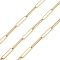 304 Stainless Steel Paperclip Chains, Unwelded, with Spool, Golden, 20.5x4.5x1mm, about 32.81 Feet(10m)/Roll