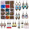 DIY Earring Making, Alloy Chandelier Components, Glass Beads and Brass Earring Hooks, Mixed Color, 140x108x30mm