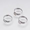 Tarnish Resistant Adjustable 304 Stainless Steel Pad Ring Settings, Flat Round, Stainless Steel Color, Tray: 8mm, 17mm, 4.5x0.7mm