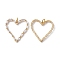 Brass Micro Pave Clear Cubic Zirconia Pendants, Heart Charm, Real 18K Gold Plated, 27x27x3mm, Hole: 3.5mm