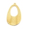 Ion Plating(IP) 304 Stainless Steel Big Pendants, Teardrop Charm, Real 18K Gold Plated, 61.5x34x1mm, Hole: 3mm