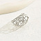 Hollow Out Flower Pattern Alloy Finger Rings, Platinum, Inner Diameter: 18mm