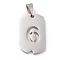 Non-Tarnish 304 Stainless Steel Pendants, Manual Polishing, Rectangle with Number, Rainbow, Stainless Steel Color, Num.6, 27.5x14.5x1.5mm, Hole: 3.5mm