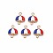 Alloy Enamel Pendants, Cadmium Free & Nickel Free & Lead Free, Umbrella, Golden, Colorful, 16.5x12x2mm, Hole: 1.6mm