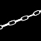Iron Paperclip Chains, Flat Oval, Drawn Elongated Cable Chains, Unwelded, with Spool, Silver, 10x5x1.5mm, about 164.04 Feet(50m)/roll