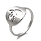 Non-Tarnish 201 Stainless Steel Finger Rings, Hollow Out Leaf Wide Band Rings for Women, Stainless Steel Color, 1.8~13.5mm, Inner Diameter: 17mm