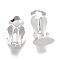 304 Stainless Steel Clip-on Earring Findings, with Round Flat Pad, Flat Round, Silver, Tray: 9.8mm, 16x10x7mm