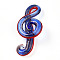 Handmade Gold Sand Lampwork Big Pendants, Musical Note Charms, Royal Blue, 62~67x26.5~29x14~15.5mm, Hole: 3.5~5x8~10mm
