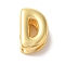 Rack Plating Brass Pendants, Letter Charms, Cadmium Free & Lead Free, Long-Lasting Plate, Real 18K Gold Plated, Letter D, 7x5x4mm, Hole: 3mm