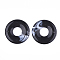 Acrylic Links, Imitation Gemstone Style, Donut/Pi Disc, Black, 43x4mm, Hole: 2.5mm, about 110pcs/500g