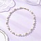 Brass Hollow Round & Glass Pearl Beaded Necklaces for Women Men, White, Golden, 16.81 inch(42.7cm)