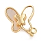 Brass with Natural Shell Fold Over Clasps, Cadmium Free & Nickel Free & Lead Free, Butterfly, Real 18K Gold Plated, 15x12.5x8.5mm, Hole: 1.2mm