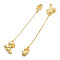 Brass Beads, with Chain, Nickel Free, Rabbit with Carrot, Real 14K Gold Plated, 77mm